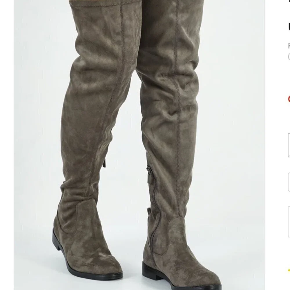 Kenneth Cole Women Medium Wind,y Over,The,Knee Boots, Dark Grey